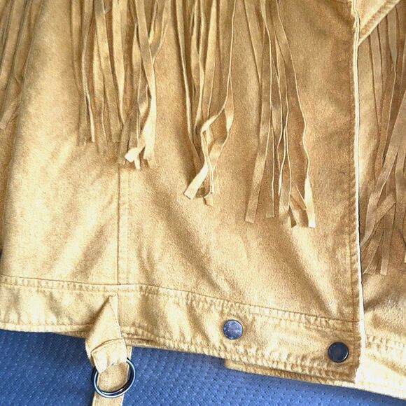 Fornia Women’s Beige Suede Fringe Jacket 2XL - Picture 4 of 11